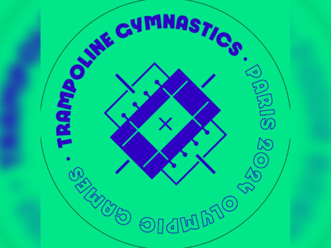 Pictograma de Gimnasia en Trampolín para su séptima aparición en la historia de unos Juegos Olímpicos. (olympics.com).