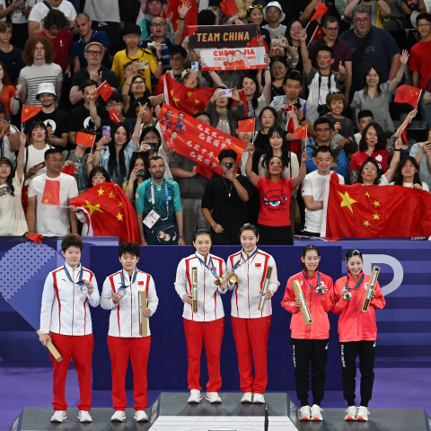 China en la cima del podio (AFP)